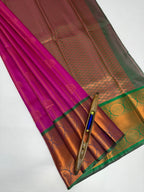 VSAS1160 - rani pink color body , peacock green color pallu , blouse.