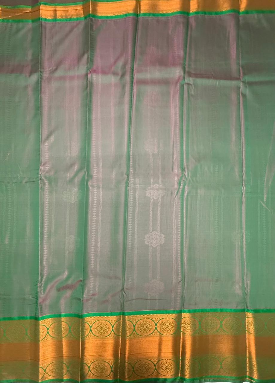 VSAS1160 - rani pink color body , peacock green color pallu , blouse.