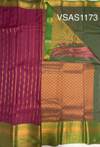 VSAS1173 - purple color body , peacock green color pallu , blouse.