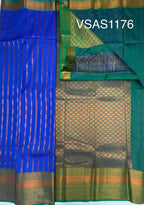 VSAS1176 - pepsi blue color body , peacock green color pallu , blouse.