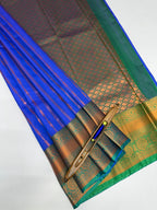 VSAS1176 - pepsi blue color body , peacock green color pallu , blouse.