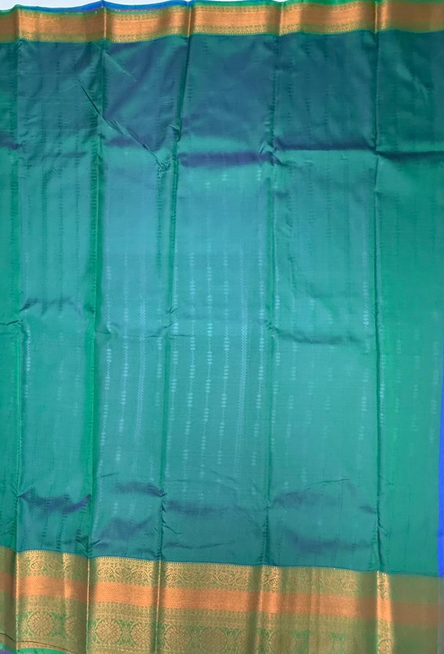 VSAS1176 - pepsi blue color body , peacock green color pallu , blouse.