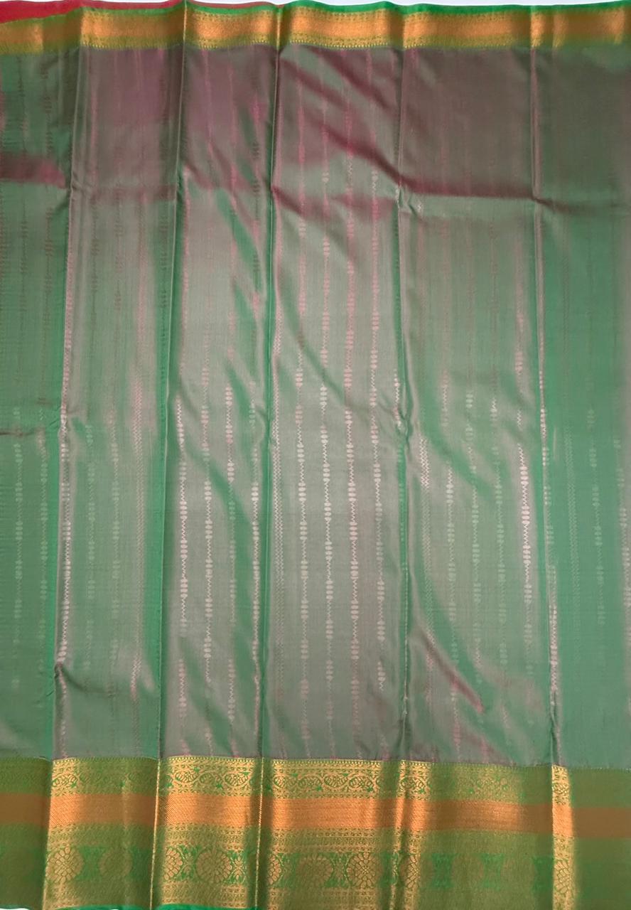 VSAS1178 - dark pink color body , peacock green color pallu , blouse.