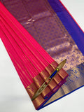 VSAS1181 - pink color body , violet color pallu , blouse.