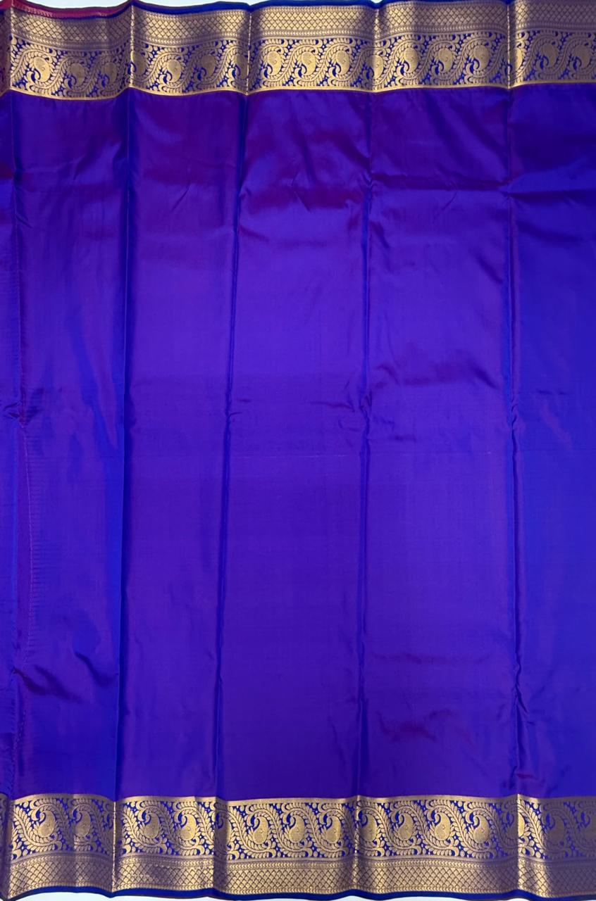 VSAS1181 - pink color body , violet color pallu , blouse.