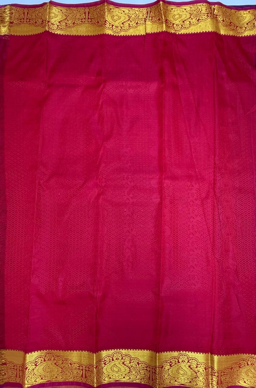 VSAS1198 - violet color body , dark pink color pallu , blouse.