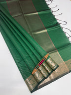VSAS1199 - green color body , dark green color pallu , blouse.