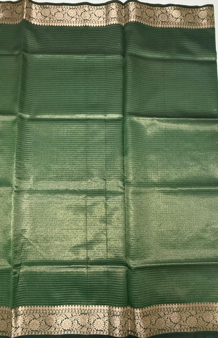 VSAS1199 - green color body , dark green color pallu , blouse.