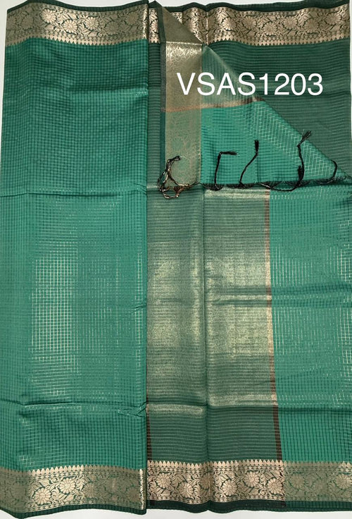 VSAS1203 - turquoise blue color body , pallu , blouse.