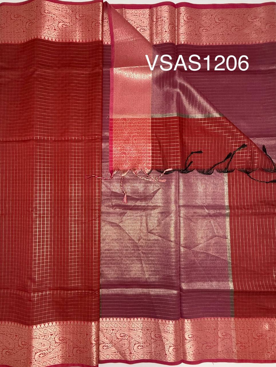 VSAS1206 - maroon color body, pallu , blouse.