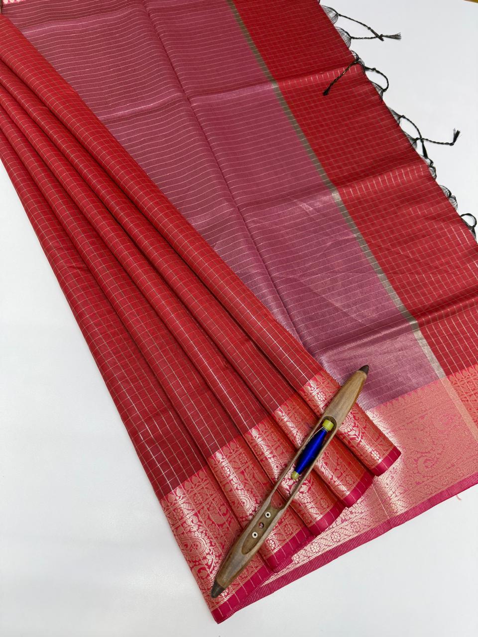VSAS1206 - maroon color body, pallu , blouse.
