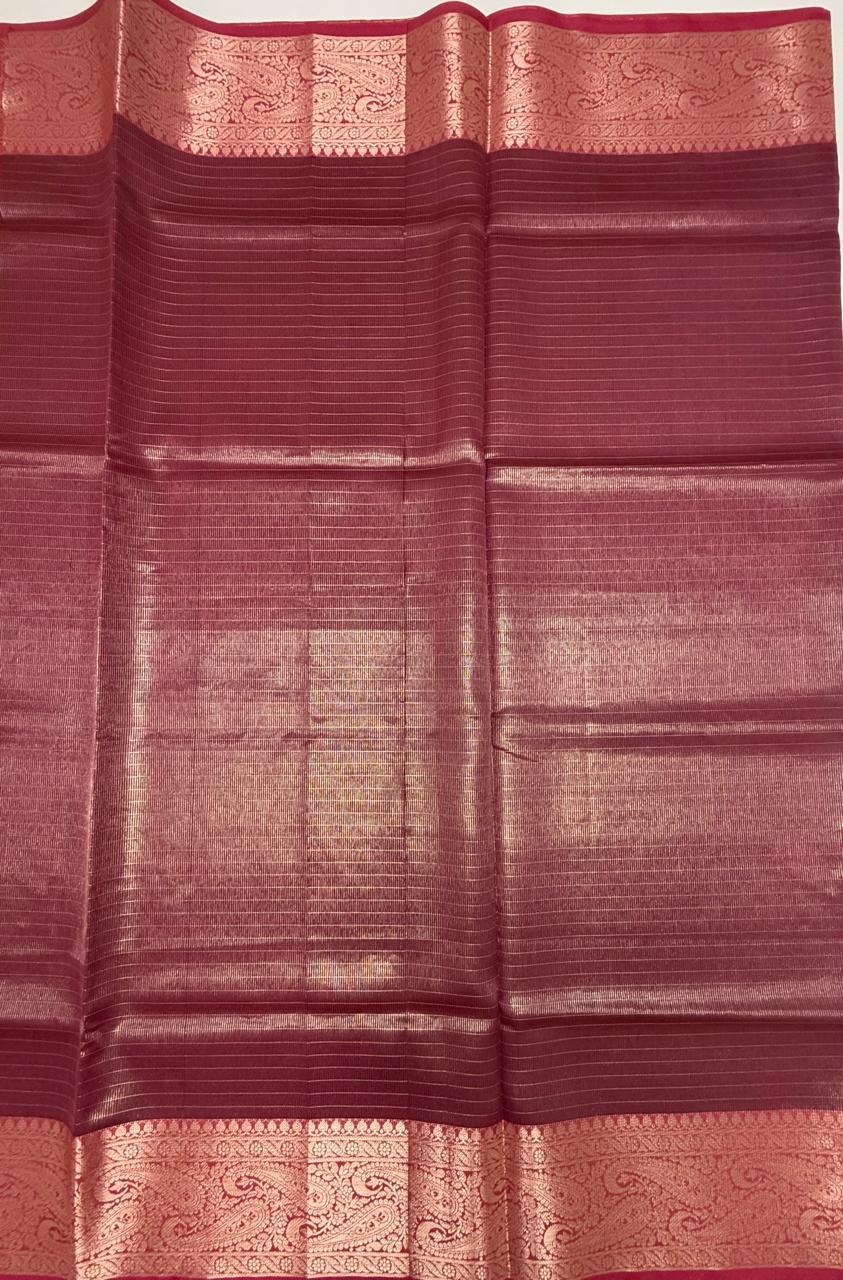 VSAS1207 - honey brown color body , pink color pallu , blouse.