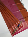 VSAS1207 - honey brown color body , pink color pallu , blouse.