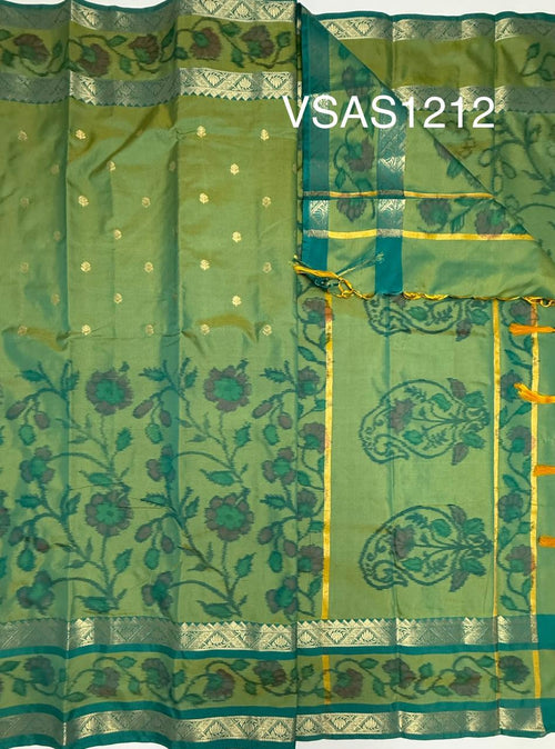 VSAS1212 - blue with green color body, pallu , blouse.