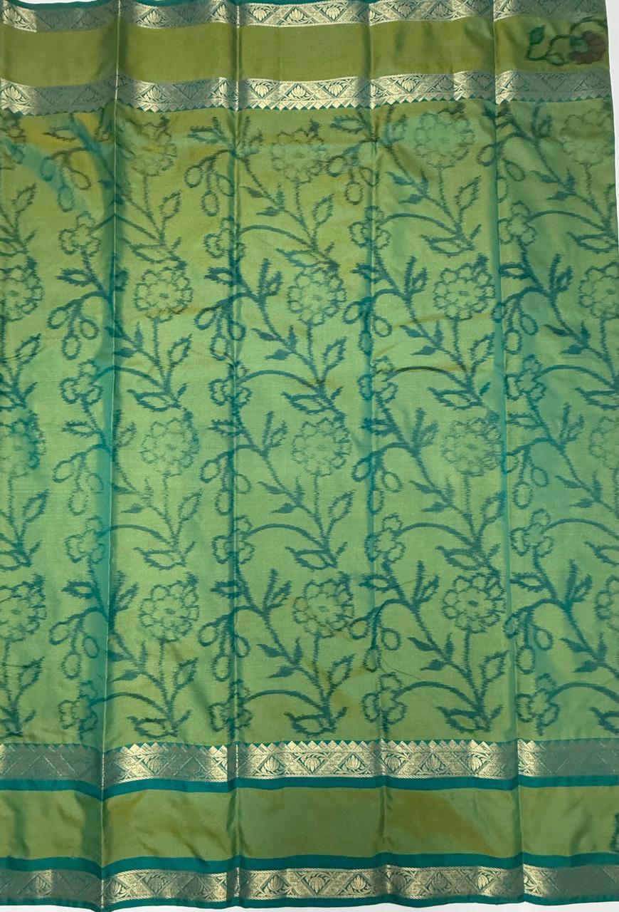 VSAS1212 - blue with green color body, pallu , blouse.