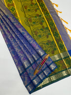 VSAS1215 - dual blue color body , dual green color pallu , blouse.