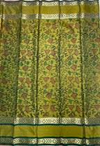 VSAS1216 - orange color body , dual green color pallu , blouse.
