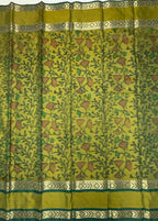 VSAS1217 - blue with green color body , mehandi green color pallu , blouse.