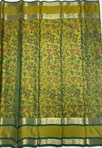 VSAS1218 - mahendi green color body , green color pallu , blouse.