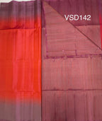 VSD142 - peach with pink color body,pallu,blouse - Pure silk saree