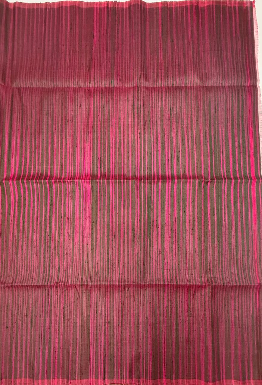 VSD143 - rani pink color body &amp; rani pink with brown color pallu,blouse - Pure silk saree
