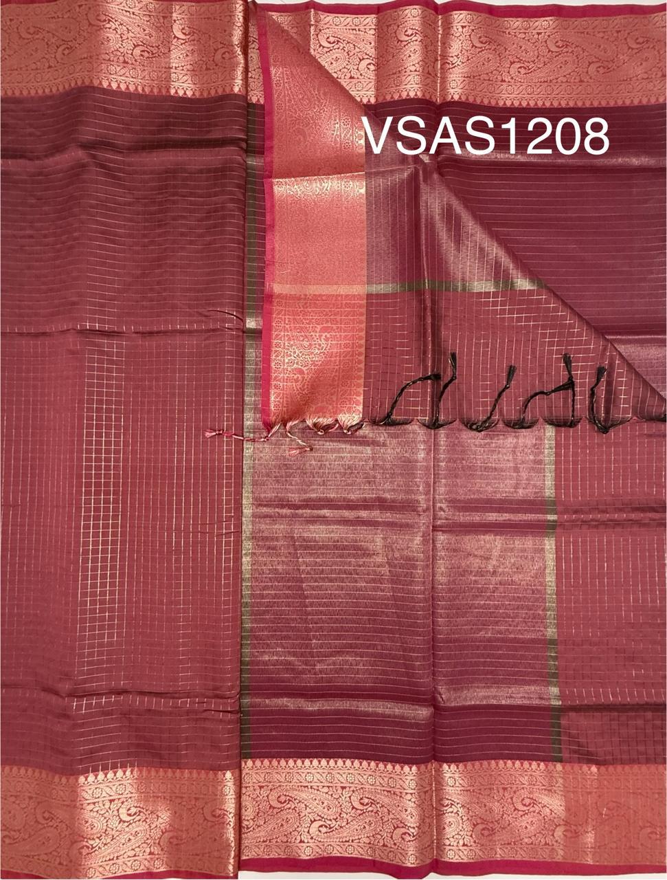 VSAS1208 - dusky pink color body , pink color pallu , blouse.