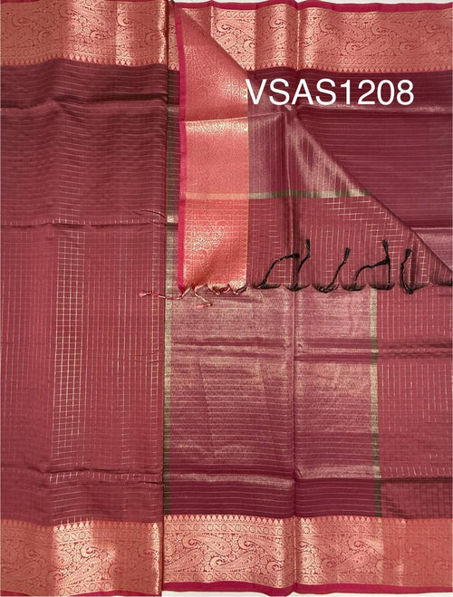 VSAS1208 - dusky pink color body , pink color pallu , blouse.