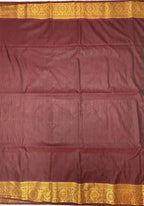VSAS1230 - bottle green color body , maroon color pallu , blouse.