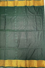 VSAS1232 - honey brown color body , bottle green color pallu , blouse.