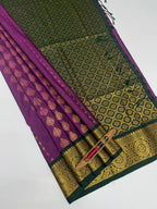 VSAS1233 - purple color body , bottle green color pallu , blouse.
