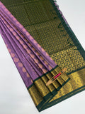 VSAS1235 - lavender color body , bottle green color pallu , blouse.