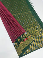 VSAS1241 - dark purple color body , bottle green color pallu , blouse.