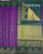 VSAS1244 - violet color body , bottle green color pallu , blouse.