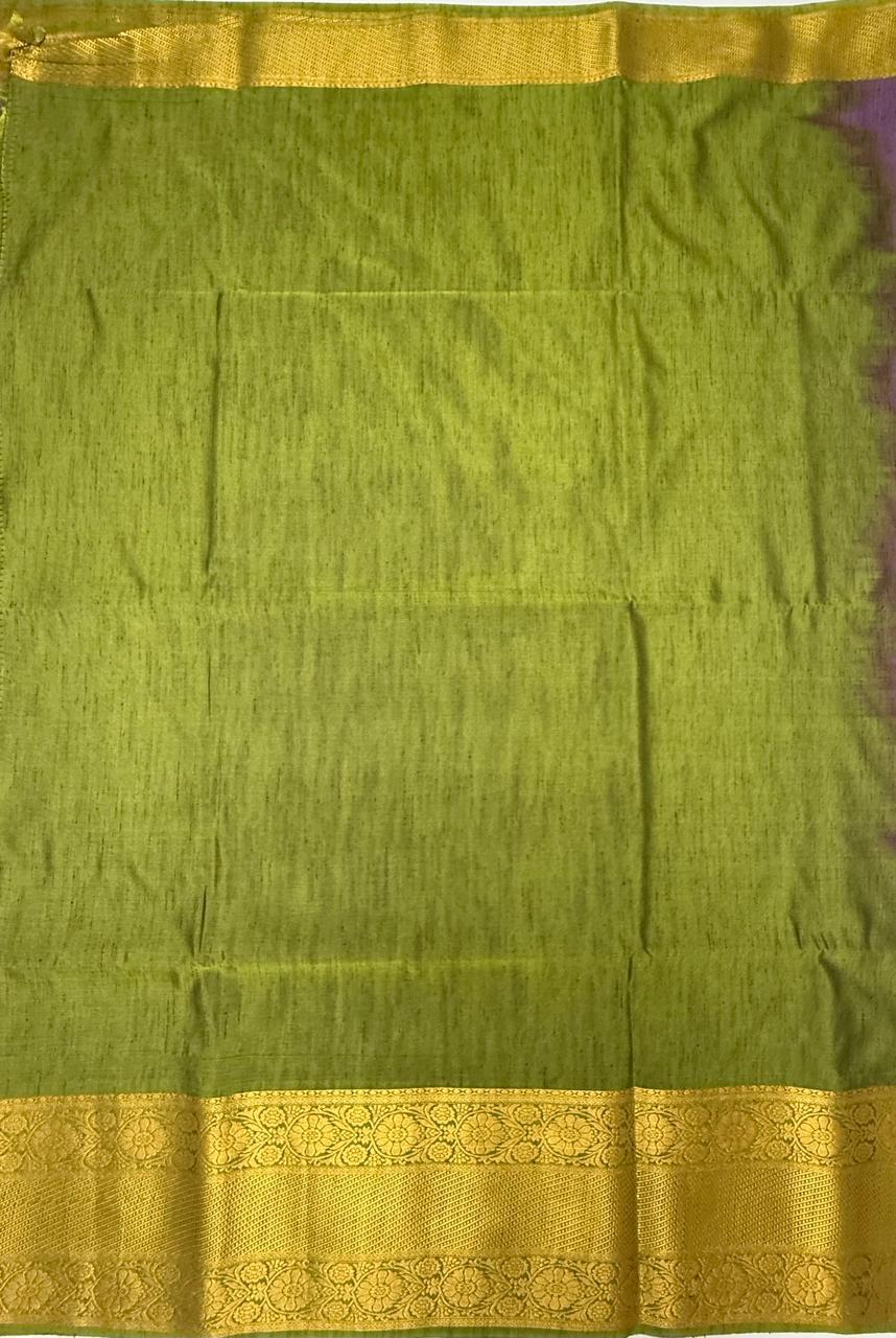 VSAS1245 - lavender color body , mehandi green color pallu , blouse.