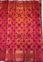 VSAS1277 - mehandi green color body , pinkish orange color pallu , blouse.