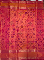 VSAS1281 - dual green color body , pinkish orange color pallu , blouse.