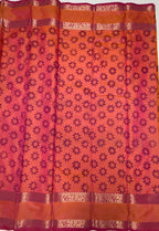 VSAS1298 - dual green color body , pinkish orange color pallu , blouse.