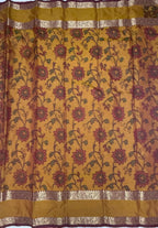 VSAS1310 - orange color body , mustard color pallu , blouse.