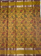 VSAS1323 - dual green color body , mustard color pallu , blouse.