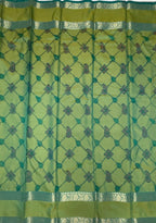 VSAS1326 - orange color body , mehandi green color pallu , blouse.