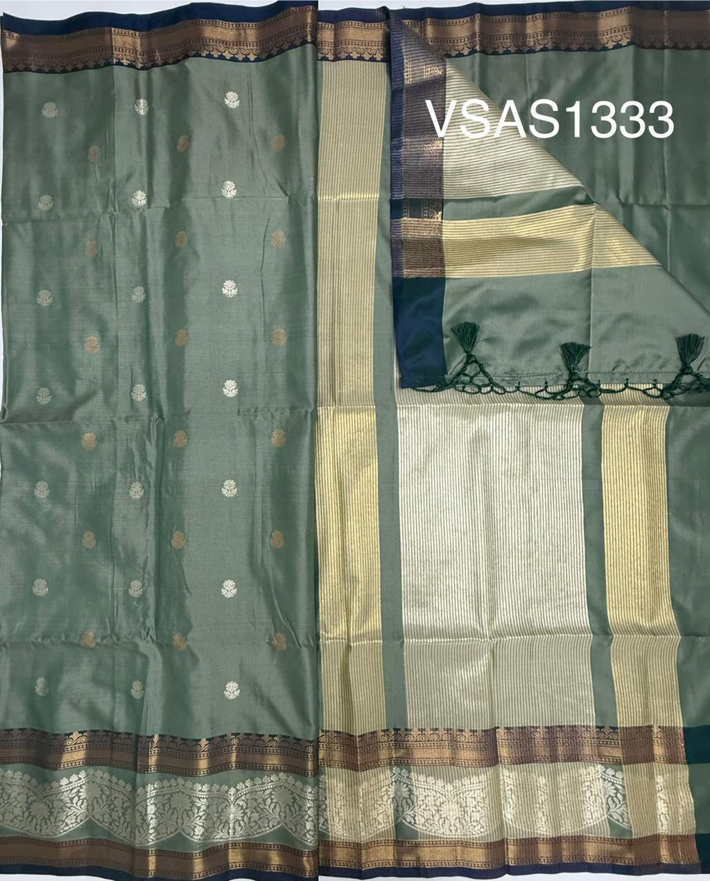 VSAS1333 - pastel green color body ,pallu , blouse.