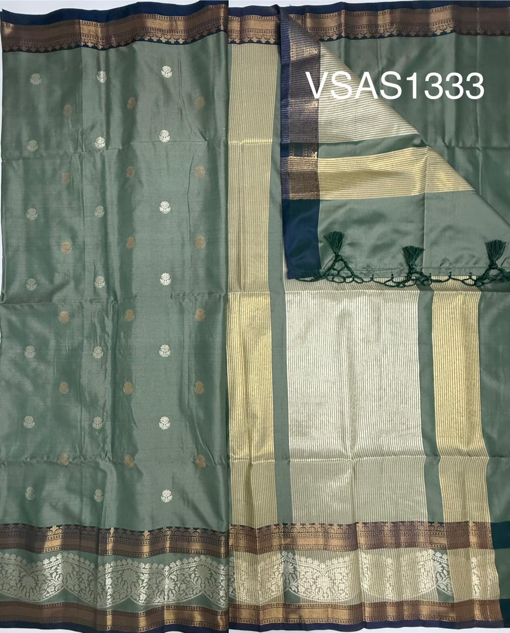 VSAS1333 - pastel green color body ,pallu , blouse.
