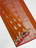 VSKC563 - pink with mustard color body,pallu , blouse.