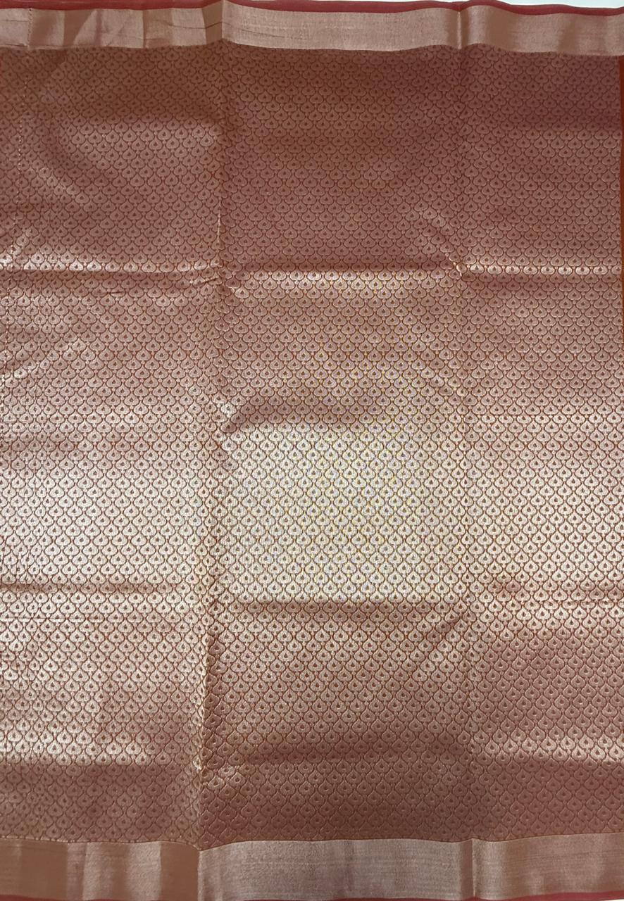 VSKC563 - pink with mustard color body,pallu , blouse.
