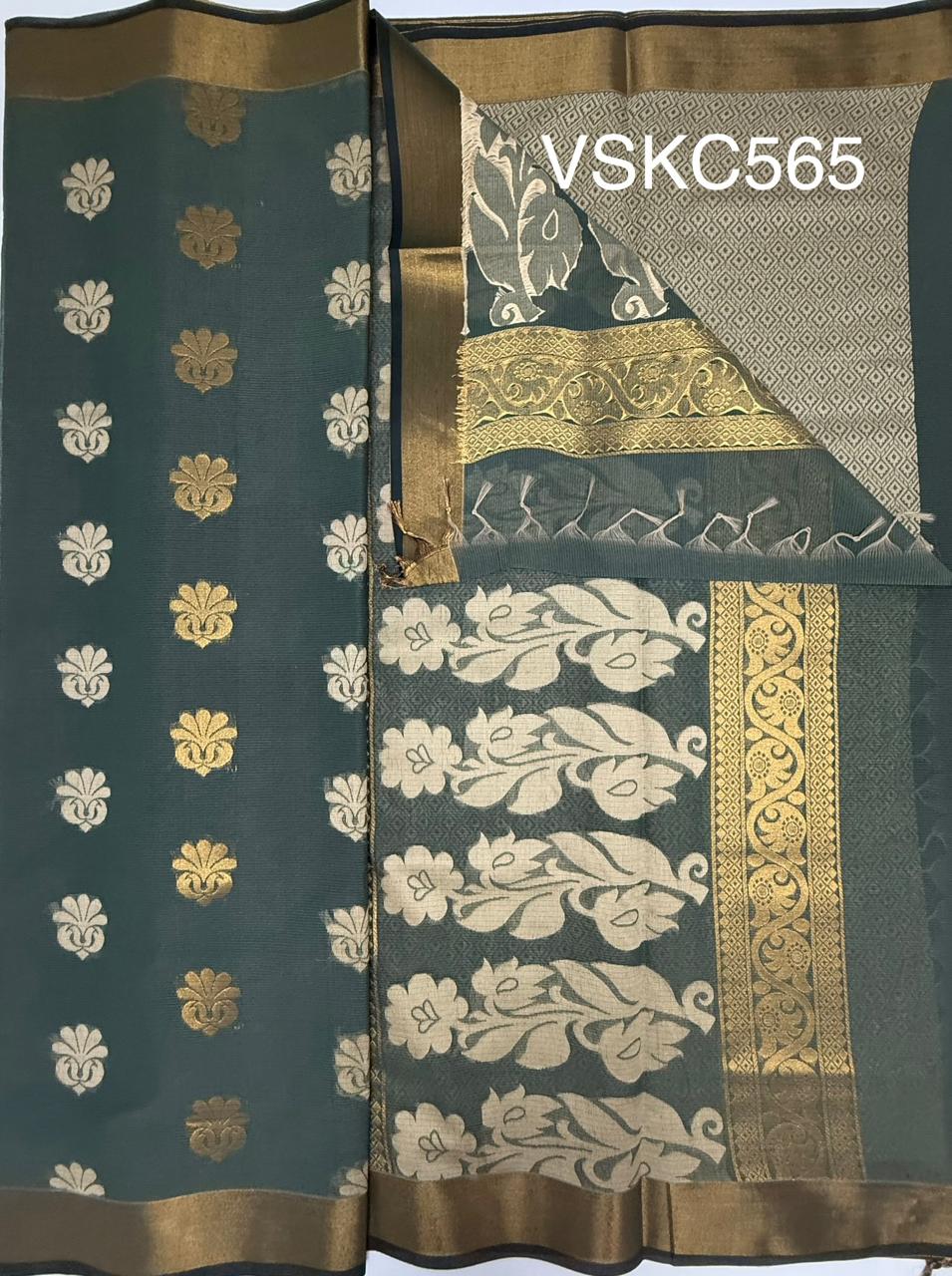 VSKC565 - green color body,pallu , blouse.
