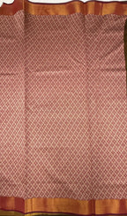 VSKC567 - cow dung green color body , purple color pallu , blouse.