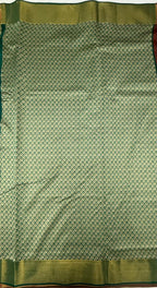 VSKC570 - onion brown color body , green color pallu , blouse.