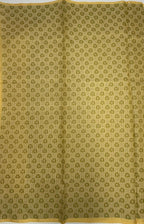 VSKC574 - yellow color body , green with sandal color pallu , blouse.