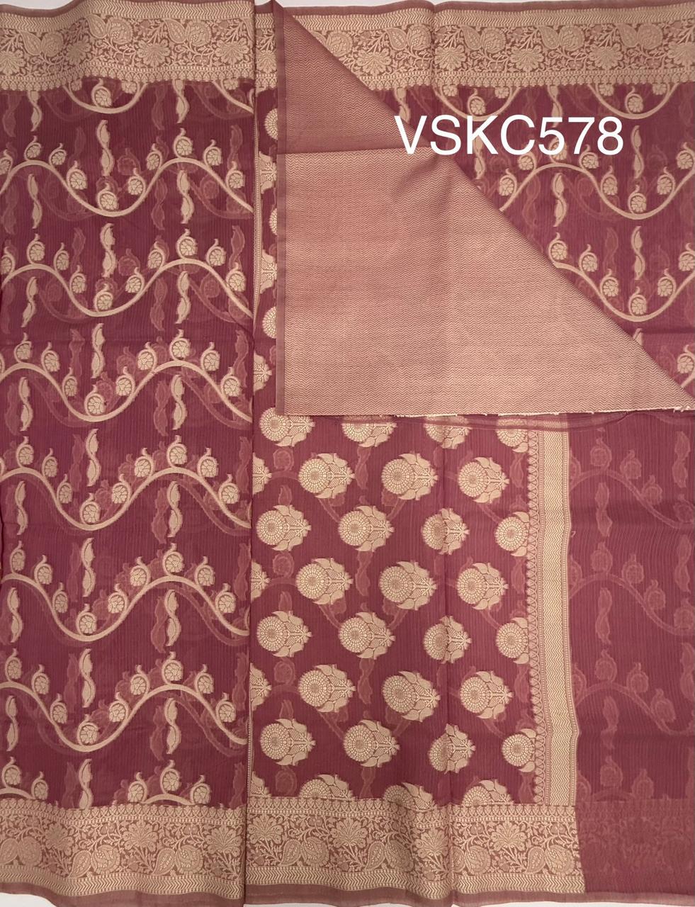VSKC578 - onion pink color body , pallu , blouse.