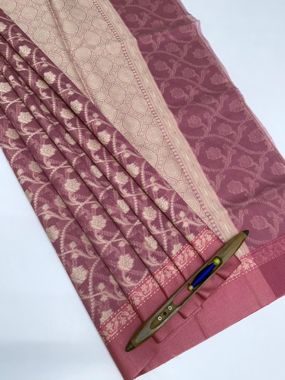 VSKC583 - onion pink color body,pallu , blouse.